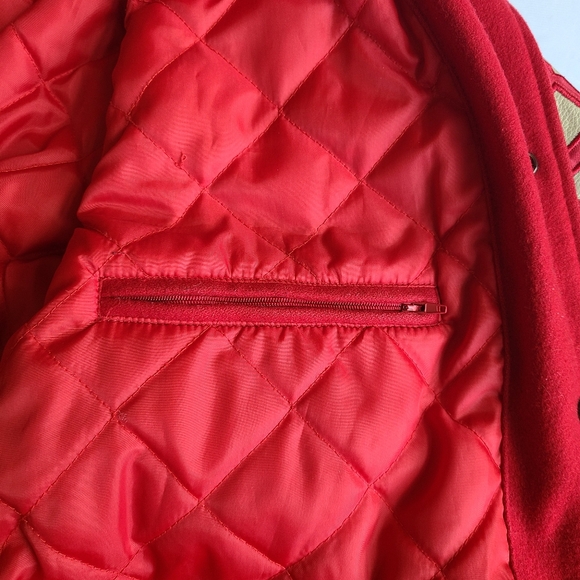 Vtg Wisconsin Badgers Leather Wool Letterman Varsity Bomber Jacket Bucky Coat XL - Picture 16 of 16